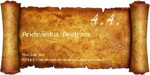 Andráska Andrea névjegykártya