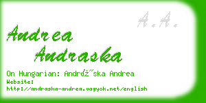 andrea andraska business card